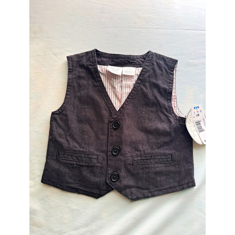 Koala Baby Boys Gray Cotton Suit Vest 12-18 Months Formal Classic